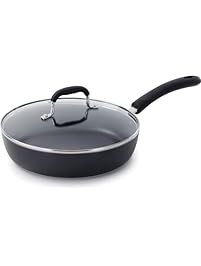 T-fal E93897 Professional Total Nonstick Thermo-Spot Heat Indicator Fry Pan with Glass Lid Cookware, 10-Inch, Black