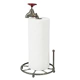 Lily's Home Vintage Rustic Kitchen Paper Towel Roll Holder, Country Design Crafted From an Old Spigot and is Ideal for Any Whimsical Décor Style, Holds Standard Size Rolls, Green Patina