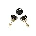 14K Yellow Gold Stud Earring Aprx .50 Carat Total Weight, 4mm Each Round Black Simulated Diamond Earring. Set on Prong Setting & Friction Style Post