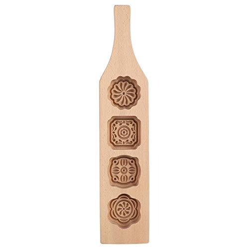 TOPINCN Mooncake Mold, Mid-Autumn Festival Wood Pastry Mold Making Mung Bean Cake Ice Skin Baking Tools (#1)