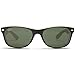 Ray-Ban RB2132 New Wayfarer Sunglasses Shiny Black/Beige (875) RB 2132 55mm