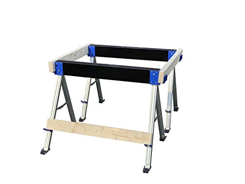 KASTFORCE KF3003 Folding Sawhorse Jobsite Table 1100lbs Capacity 2 Position Timber Holding