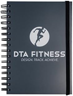 DTA Fitness Journal - Training log, food diary, goal design &amp; review - 12 weeks, A5 size, spiral bound - Weights &amp; cardio log, macro &amp; calorie tracker, shopping list - Color printed