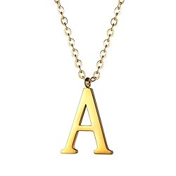 PROSTEEL A Initial Necklaces Gold Chain Pendant For
