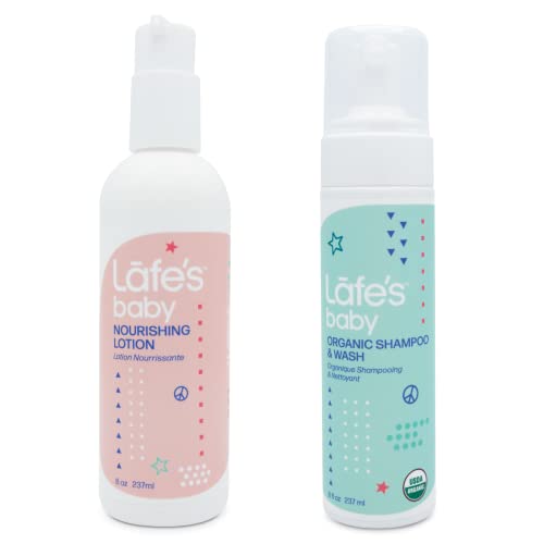 Lafe's Baby | Newborn Baby Set - Nourishing Lotion & Organic Shampoo | Natural with No Chemicals; 2 Pack | Packaging May Vary