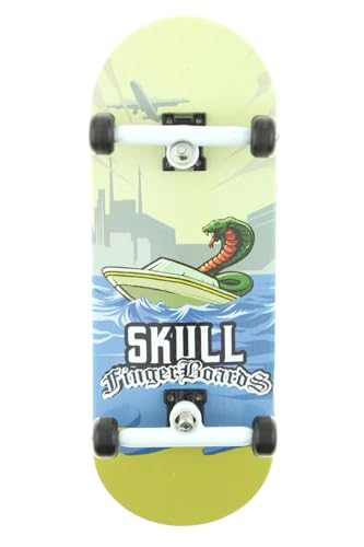 Skull Fingerboards® City Limits 34mm Pro Complete Professional Wooden Fingerboard Mini Skateboard 5 PLY with CNC Bearing Wheels