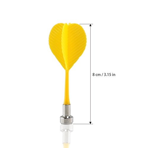 Yalis Replacement Durable Safe Plastic Wing Magnetic Darts Bullseye Target Game Toys, Red/Yellow, 12 Piece