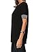 Sarin Mathews Women's Casual Round Neck Loose Fit Short Sleeve T-Shirt Blouse Tops Black L