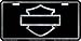 Harley-Davidson Black Front License Plate Black with Silver Open B&S