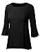 NINEXIS Women's Ruffled Bell Sleeve Crepe Chiffon Top (S-3XL / 12 Colors)