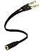 D & K Exclusives Headphone Splitter for Computer 3.5mm Female to 2 Dual 3.5mm Male Headphone Mic Audio Y Splitter Cable Smartphone Headset to PC Adapter primary