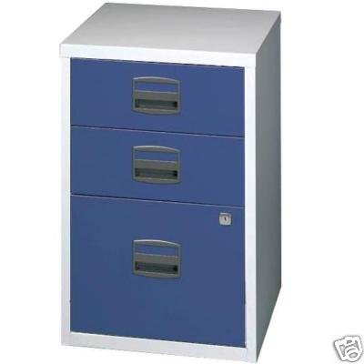 Bisley 3 Drawer Locking A4 Filing Cabinet Pfa3 Blue Amazon Co