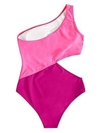 SweatyRocks Trajes de baño para dama con un hombro recortado, traje de baño monokini de una pieza