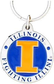 Illinois Fighting Illini Keychain &amp; Keyring - Pewter