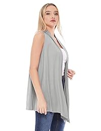 Chaleco informal para mujer, liso, cómodo, sin mangas, con parte delantera abierta, fabricado en Estados Unidos