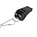 6MILES 12 Pcs Black Plastic Loud Whistles for Emergency Referee Coaches Training Sports with Lanyard