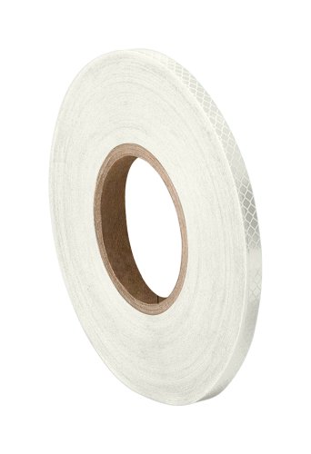 3M 3430 White Micro Prismatic Sheeting Reflective Tape - 0.25 in. X 150 ft. Non Metalized Adhesive Tape Roll. Safety Tape