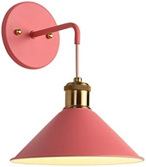 Macaron Wall Lamp, Wall Lamp with Switch 7 Color Macaron Wall Lamp E27 Edison Copper Lamp Holder with Frosted Paint Bedside Lamp Bathroom Wash Basin Lamp (Color : F)