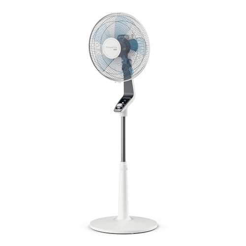 Rowenta Standventilator Turbo Silence Extreme, 4 Geschwindigkeitsstufen, Nachtmodus, Turbostufe, automatische Oszillation, bis zu 80 m³/Min. Luftzirkulation, Ventilator leise, weiß/schwarz, VU5640