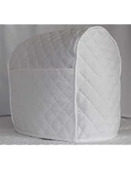 Simple Home Inspirations Quilted Cover Compatible for KitchenAid Stand Mixer, Tilt Head, Piped with 2 Pockets (White, Tilt)