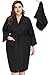Salon Robes Smocks for Clients-Black, Hair Color Cape- Kimono Style, with Black Salon Barber Hand Cotton Towels