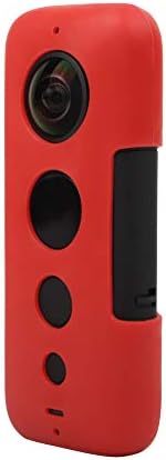 Bestmaple Silicone Protective Case Waterproof Scratchproof Selfie Shooting Accessory for Insta360 One X (Red)
