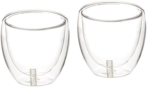 allmycoffee Double Wall Espresso Coffee Glasses Set of 2 (3.4 Fl. Oz/100 ml