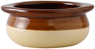 - China B6S-1003 Onion Soup Crock, 10 oz., 4-5/8" x 4-1/4" x 2-1/4"H, Microwave and Dishwasher Safe, Oven Proof, Fully Vitrified, Ceramic, DuraTux, Two Tone, Pack of 12