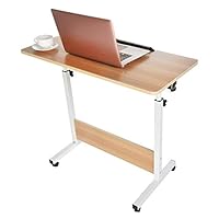 QIANSKY Adjustable Laptop Stand - Portable Standing Desk with Lockable Wheels Side Table for Bed Sofa Hospital Reading Eating Cart Tray - Writing Computer Desk Study Desk - Easy to Clean