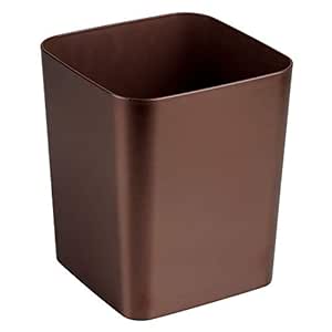 mDesign Elegante Papelera de baño de plástico - Versátil Cubo de Basura