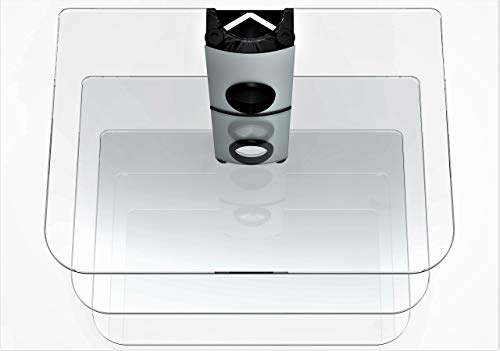Gold Line 3 x Silver Floating Shelves with Strengthened Tempered Clear Glass for DVD Players/Cable Boxes/Games Consoles/TV Accessories (Renewed)