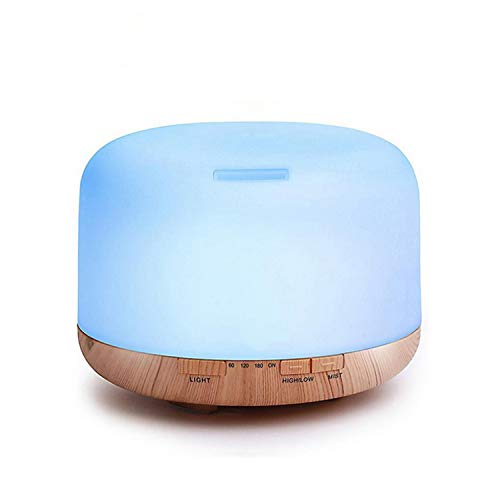 UNIQUE-F Aromatherapy Machine Humidifier Wood Grain Ultrasonic Mini Household Essential Oil Diffuser 500ML Purification