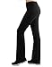 Lock and Love WB961 Womens Slim-Fit Bootleg Yoga Pants L Black