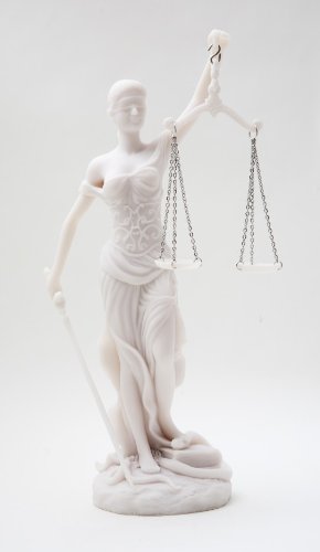 Desktop Lady Justice Marble Finish Statue Justicia Law Scale