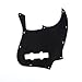 Musiclily 10 Hole JB Bass Pickguard Pick Guards Scratch Plate for Fender US/Mexico Made Standard Jazz Bass, 3Ply Black