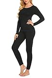 Ekouaer Women’s Thermal Underwear Sets Long Johns Base Layer Top & Bottom 2 Piece Set