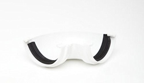 RM303W White Miniline Polypipe Branded Gutter 90 Degree Angle Bend Half Round for shed, Conservatory, Porch etc Mini guttering 75mm NOT for Standard House guttering - Smaller