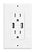 EnergyPal USB Outlet High Speed Electrical Outlet USB Charger Outlet 15A Receptacle