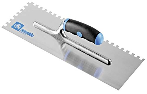 AUSONIA - 42314 PLASTERING TROWEL FOR GLUE WITH CARBON STEEL BLADE 36X12 BLADE TEETH 10X10 AND BIMATERIAL HANDLE