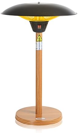 Firefly 2.1KW Tabletop Outdoor Patio Heater with Oak Wood Effect Stand and Base