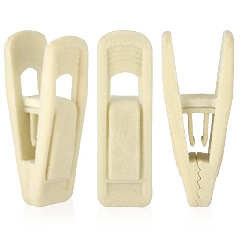 Tinfol Velvet Hangers Clips, 24 Pack Beige Pants Velvet Clips, Clothes