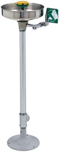 Haws Corporation 7361-7461 - Eye/Face Wash Station - Pedestal Mount, Push Flag Activation, Stainless Steel Bowl Material