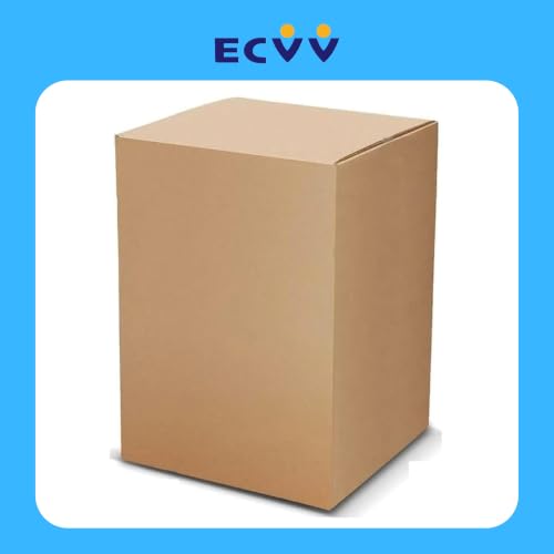 ECVV® [2 Pack] XXL-Large Double Wall 100% Recyclable Corrugated Cardboard Moving Boxes with 60 KG Capacity, [60 x 60 x 80 cm] Carton Boxes for Packaging, Shipping and Storage, 5 ply [Color : Brown]