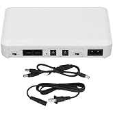 Mini UPS Battery Backup Uninterruptible Power Supply 4 x 2000mAh 5V 9V 12V POE 15V 24V Output for Router Modem with Short Circuit Protecting (US Plug)