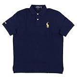 Polo Ralph Lauren Mens Classic Fit Mesh Medium Gold Pony Polo Shirt