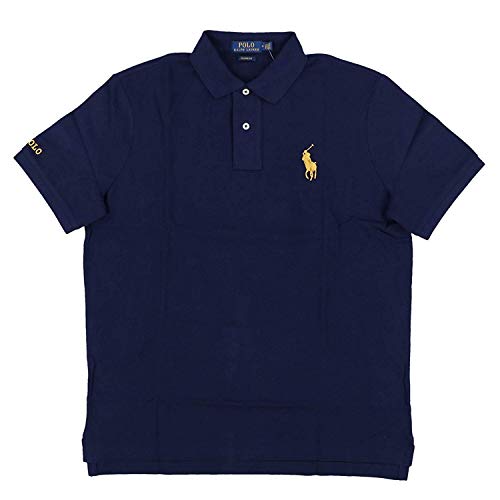 Polo Ralph Lauren Mens Classic Fit Mesh Medium Gold Pony Polo Shirt