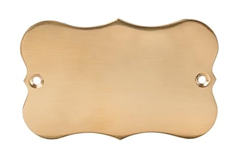 EDEL DESIGN MIT SCHÖNER FORM. ECKEN RUND. MASSIV MESSING TÜRSCHILD 8,5 x 0,5 x 5,5 cm inkl. Gravur