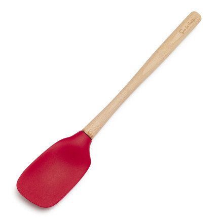 Sur La Table Flex-Core Silicone Spatula Spoon with Wood Handle 90-596WH, Red