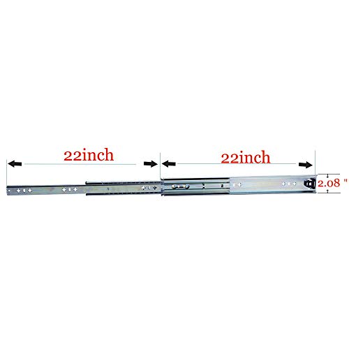 VESLA HOME 1 Pair 22 Inches 210 LB Soft Close Hardware Ball Bearing Side Mount Full Extension Drawer Slides, Heavy Duty Slides - Thumbnail 5