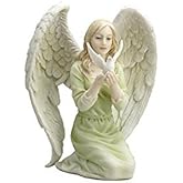 Angel Kneeling with Dove in Hands Statue Sculpture